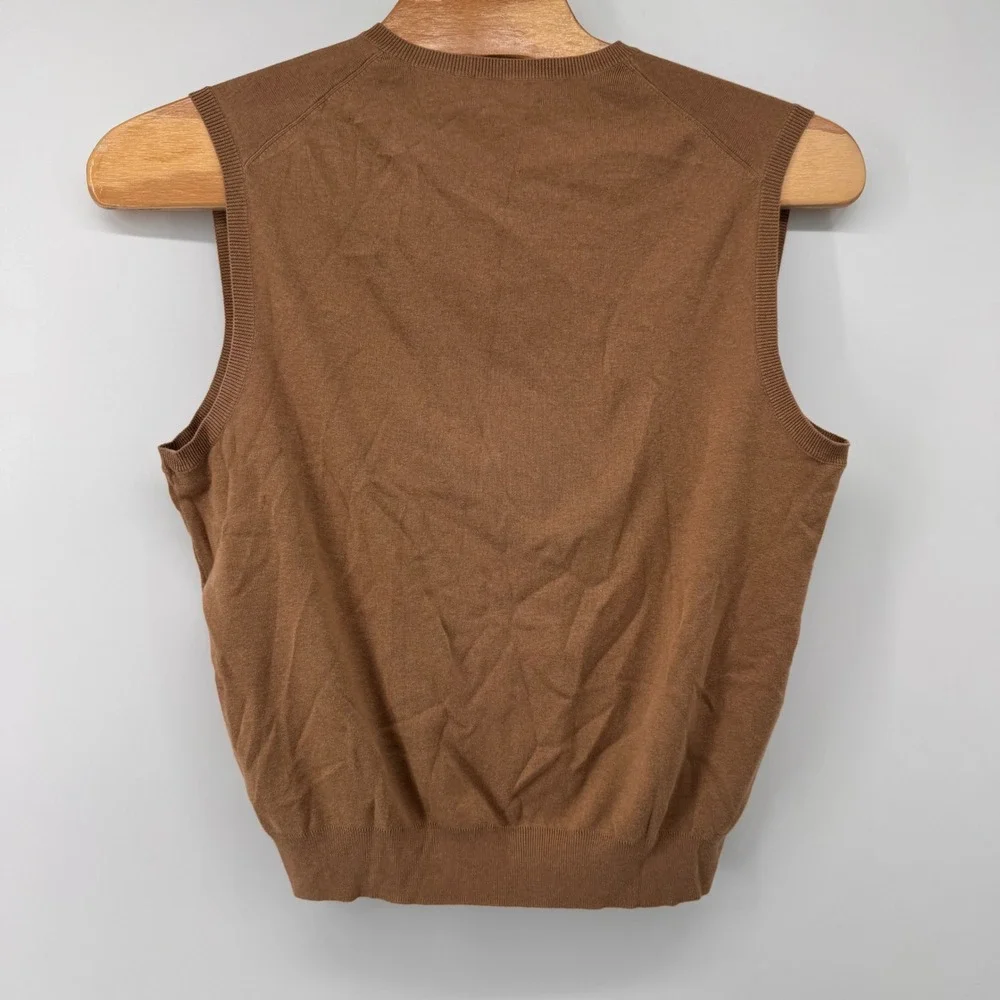 Polo Ralph Lauren Sweater Vest Mens XL Brown Pima Cotton V-Neck Pony Logo